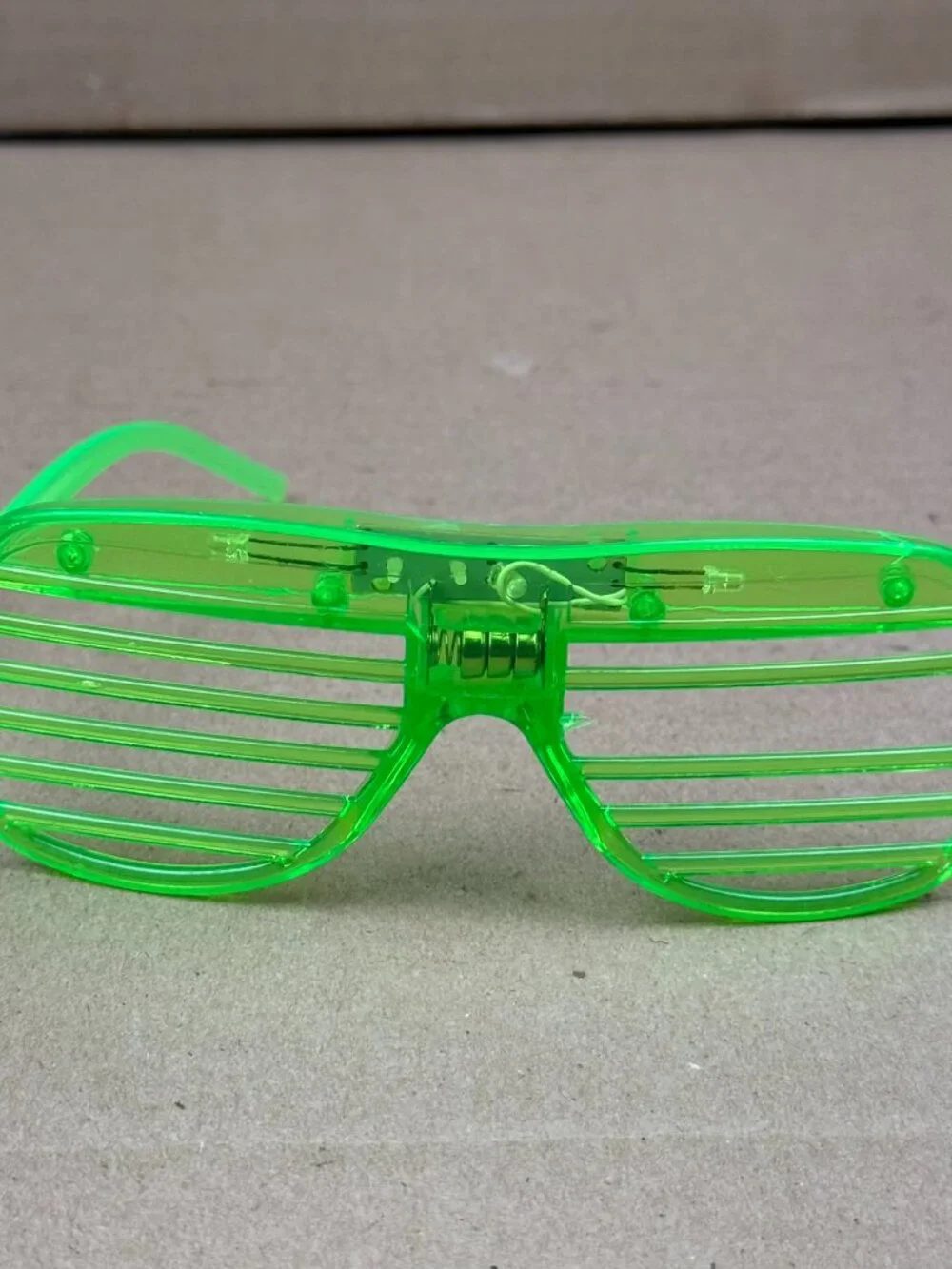 Neon Green LED Shutter Shades - DAMAGE